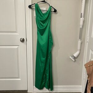 Hello Molly Receiving Invites Satin Maxi Dress Green